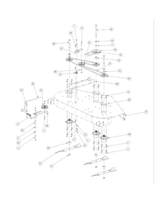 Fabricated Deck Spindle Assembly Diagram and Parts List for M60-KW 53AB5D8X750-25-HP Cub Cadet Lawn Tractor